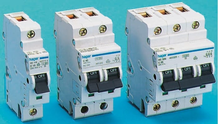 Hager Invicta NCN MCB2P, 16A Curve C, 230 → 400V AC, 10 kA Breaking Capacity