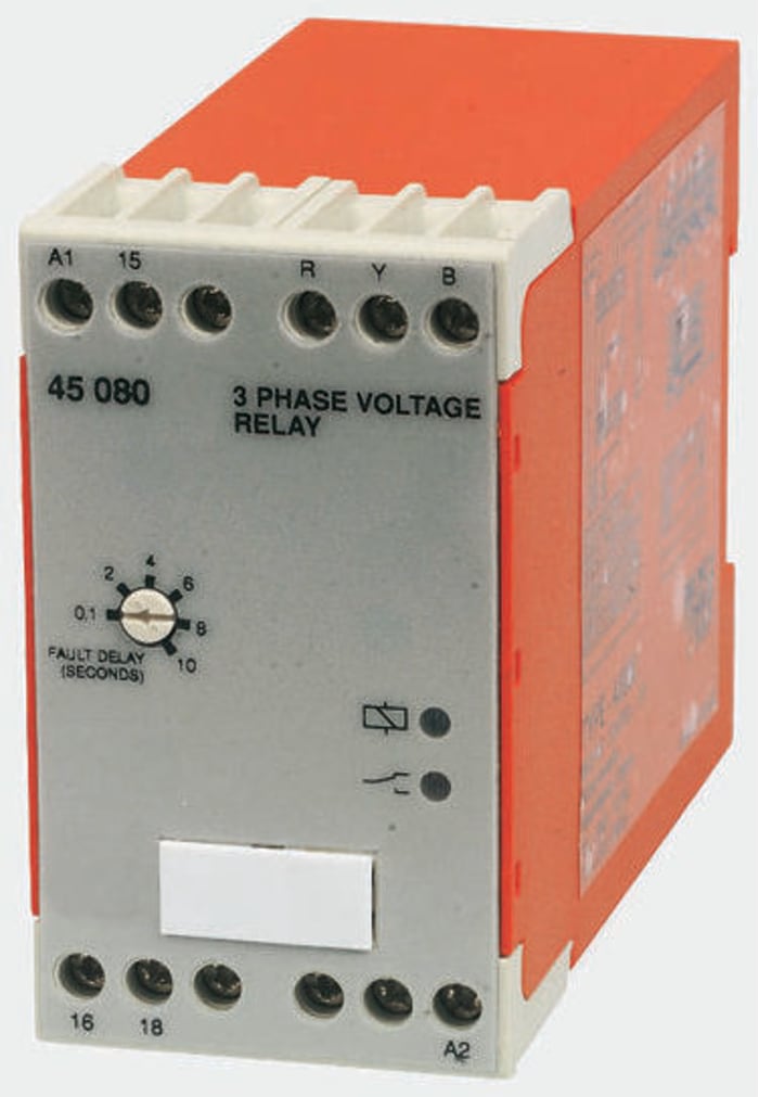 Broyce Control Phase, Voltage Monitoring Relay, 3 Phase, SPDT, Maximum of 400V ac, DIN Rail