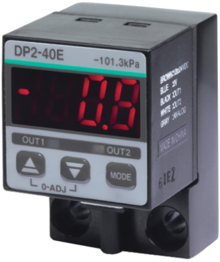 Panasonic Pressure Sensor, 0kPa Min, 100kPa Max, Relay Output, Gauge Reading