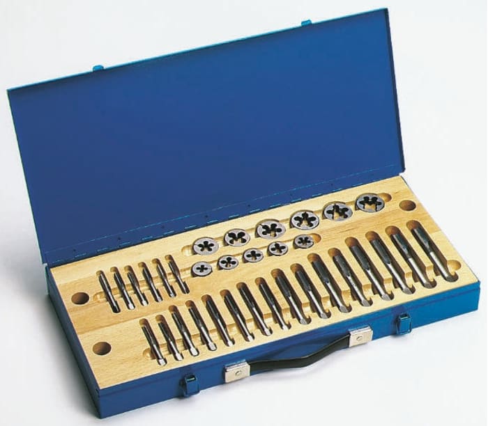 RS PRO 29-Piece HSS Thread Tap & Die Set, M6 - M20 Taps, M6 - M20 Dies