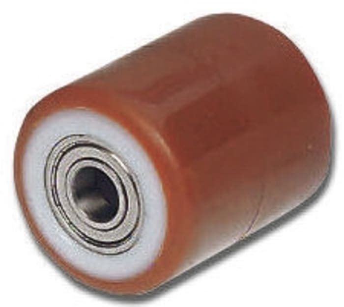 LAG Brown, White Polyurethane Hygienic, Low Rolling Resistance, Non-Marking Trolley Wheel, 850kg