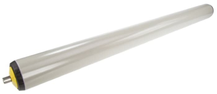 Interroll PVC Round Conveyor Roller Spring Loaded 40mm Dia. x 500mm L, 40N Load Capacity Stainless Steel, 8mm Spindle,
