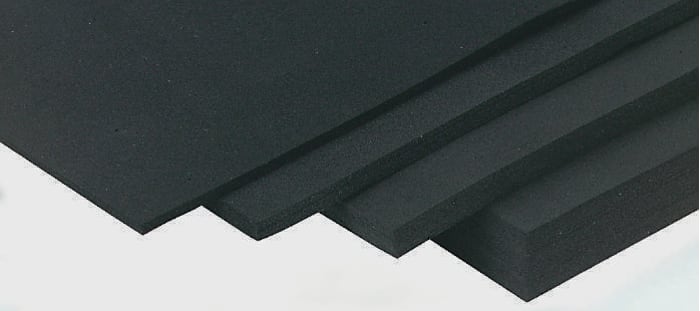 Feuilles de caoutchouc néoprène noire, 1m x 2m x 20mm