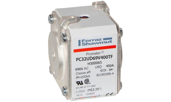 Mersen 400A size 32 FF Square Body Fuse, aR, 700V