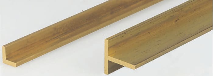 L en laiton RS PRO, L. 1m x l. 1-1/2pouce x H. 1-1/2pouce
