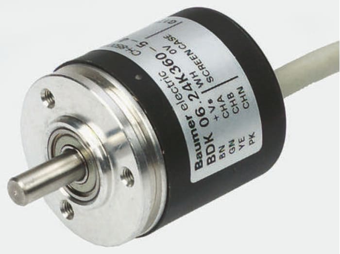 Encoder incremental Baumer serie BDK, 360 impulsos/rev, 12000rpm máx., salida HTL/Push Pull, con Salida de cable de 1