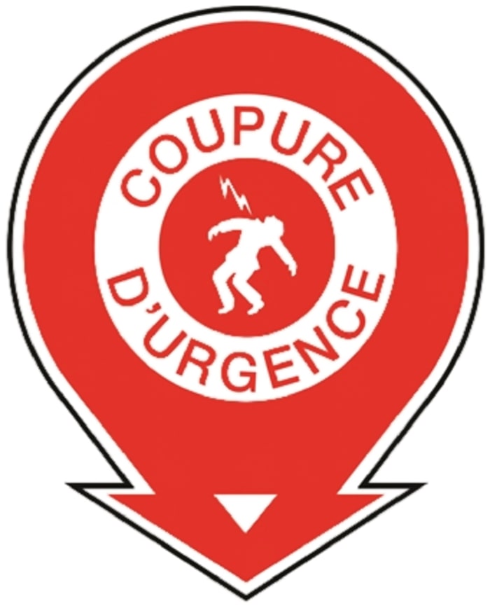 Brady PET Mandatory Emergency Stop Sign With French Text