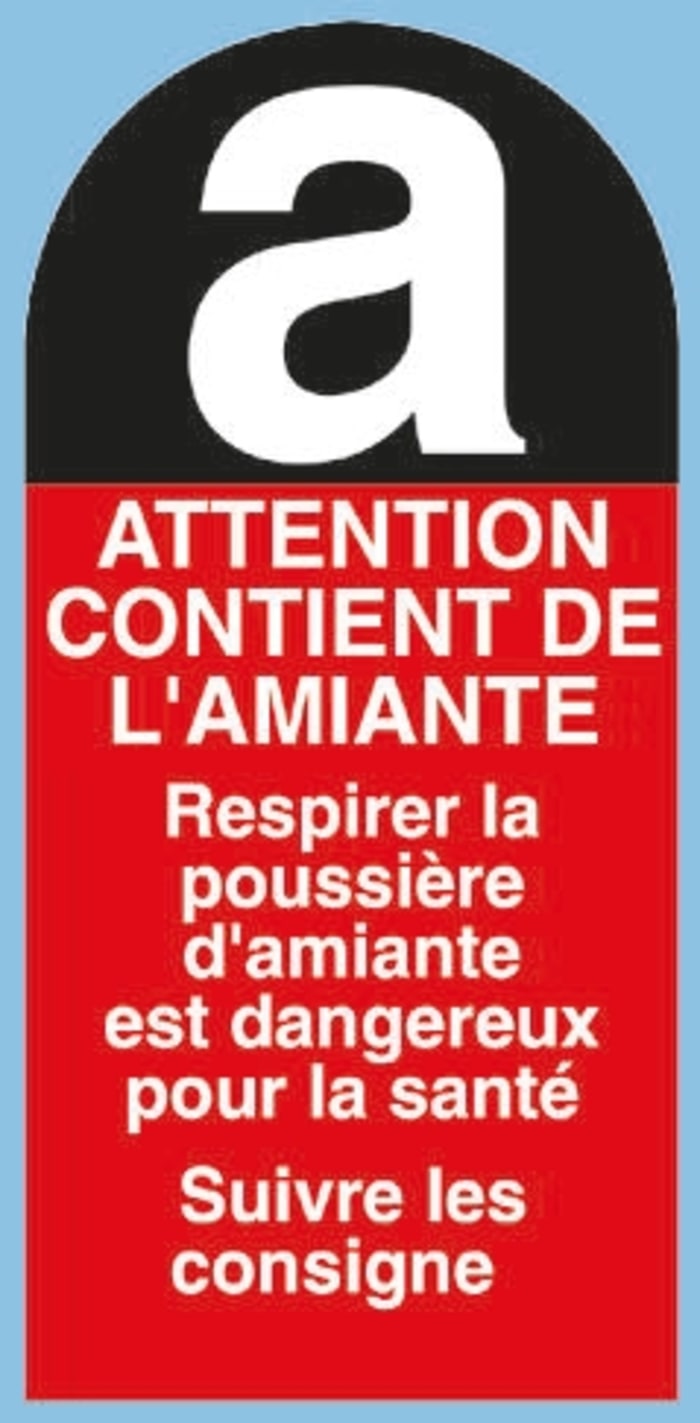Étiquette de sécurité Noir/Rouge/Blanc, "Danger Amiante"