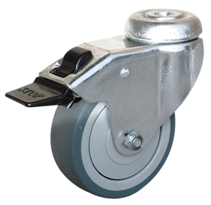 Guitel Hervieu Braked Swivel Castor Wheel, 60kg Capacity, 75mm Wheel