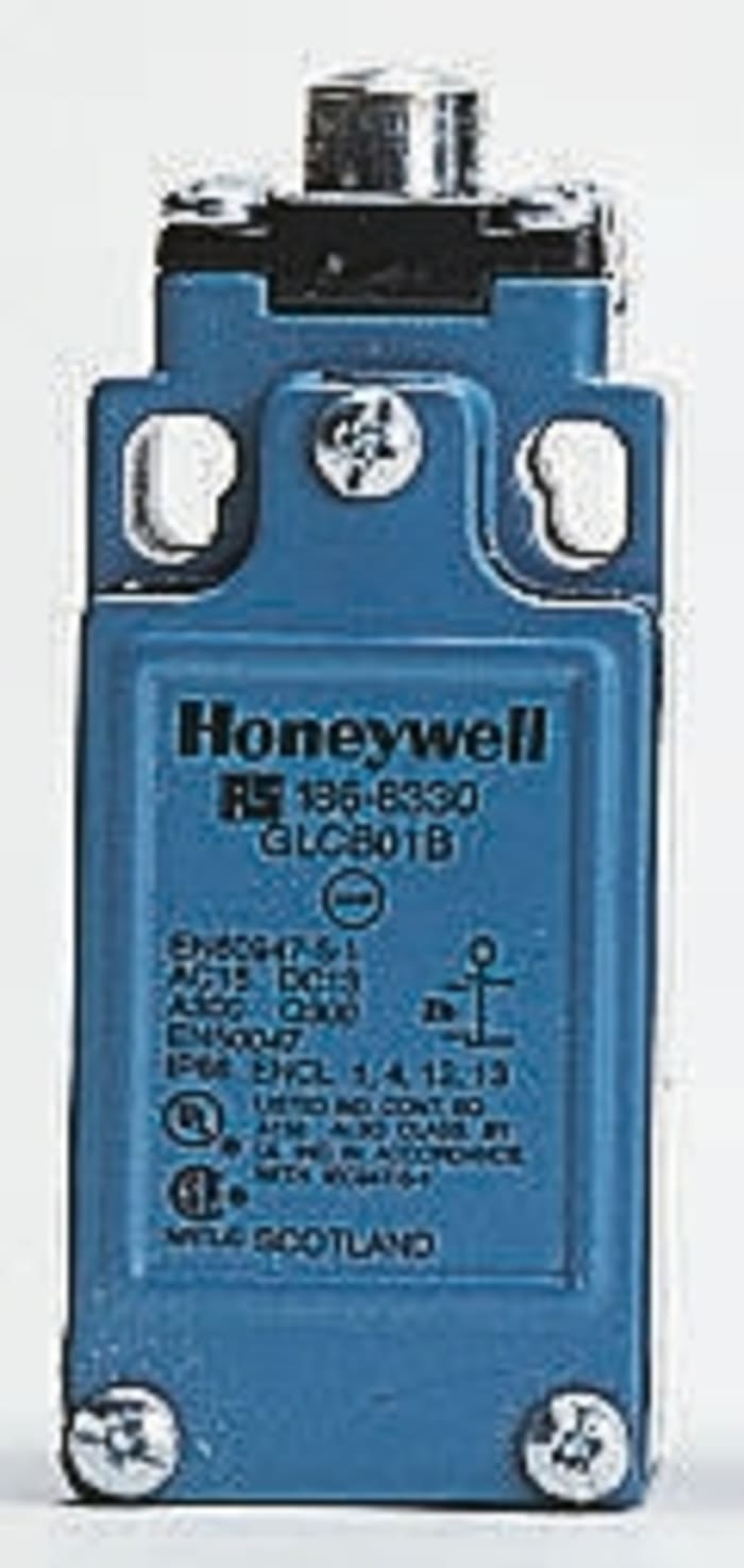 Honeywell GLC Series Plunger Limit Switch, NO/NC, IP66, SPDT 1NO/1NC Gold Contacts, Die Cast Zinc Housing, 50V ac Max,