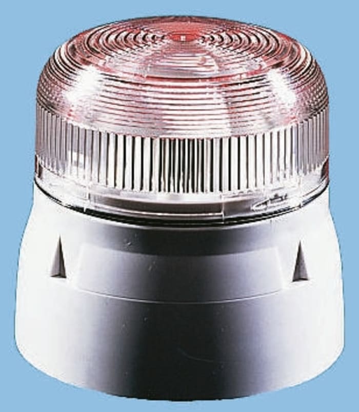 Klaxon Flashguard QBS Series Clear Flashing Beacon, 110 V ac, Surface Mount, Xenon Bulb