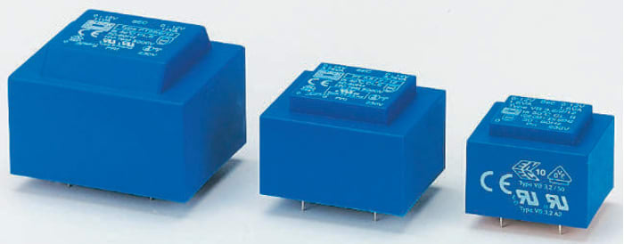Block 6V ac 2 Output Through Hole PCB Transformer, 7.5VA