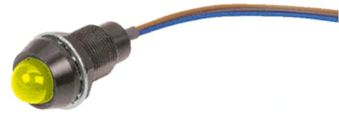 Marl Yellow Panel Mount Indicator, 24V dc, 12.7mm Mounting Hole Size