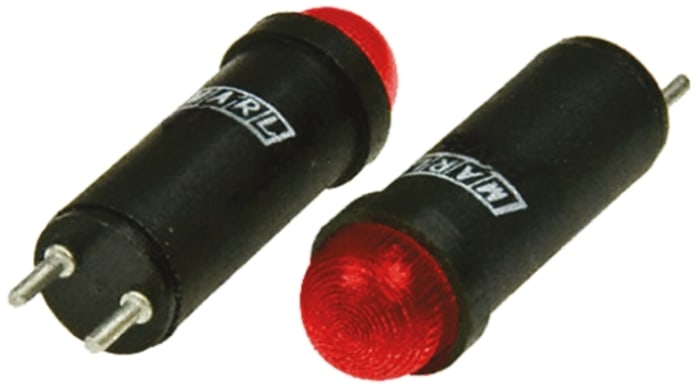 Marl Red Indicator, 24V dc, 9.5mm Mounting Hole Size, Solder Tab Termination