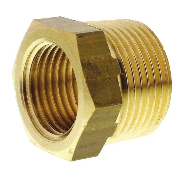 Legris Brass Pipe Fitting, Straight Threaded Reducer, Male R 3/4in to Female G 1/2in