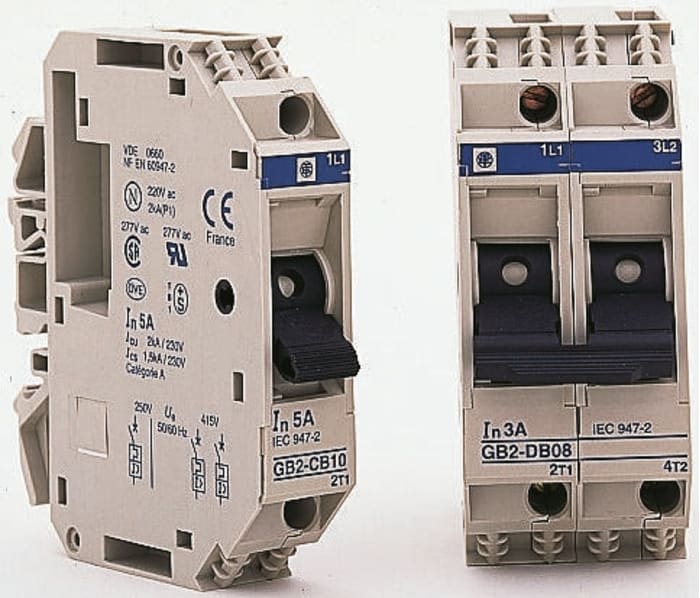 Disjoncteur thermique Schneider Electric GB2, 8A, 1P + N , 250V c.a.