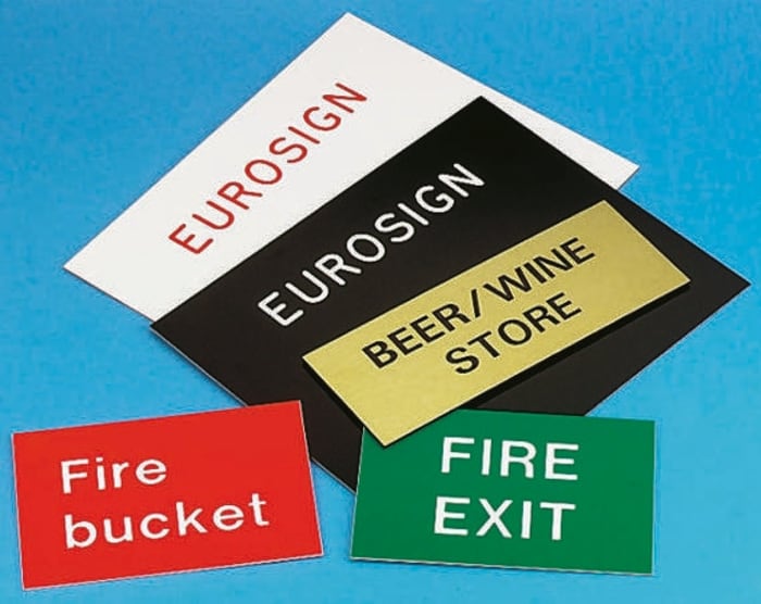 Eurosign Black, White Plastic Sheet, 1.22m x 610mm x 1.5mm, Plastic