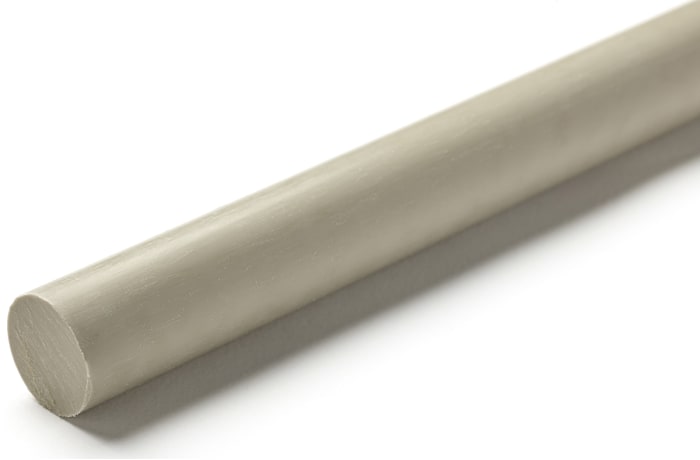 RS PRO Beige, Grey Polypropylene PP Rod, 1m x 40mm Diameter