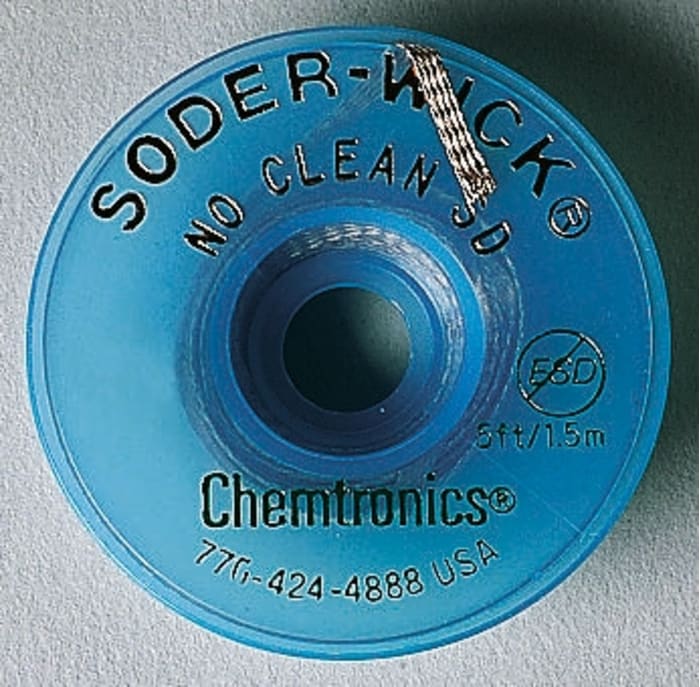 Chemtronics 1.5m No Clean Desoldering Braid, Width 0.8mm