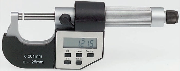 RS PRO External Micrometer, Range 0 mm →25 mm, With UKAS Calibration