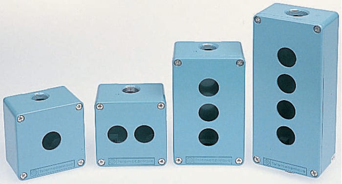 Schneider Electric Blue Metal Harmony XAP Push Button Enclosure - 3 Hole 22mm Diameter