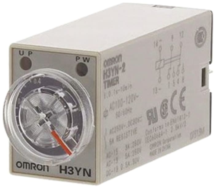 Omron Time Delay Relay, 24V ac, 4-Contact, 0.1 min → 10h