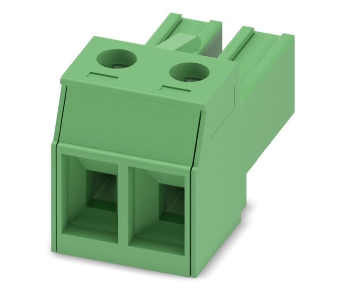 Phoenix Contact, 7.62mm Pitch, PC 4/2-ST-7.62, 2 Way, Right Angle, Pluggable Terminal Block, Plug, Cable Mount, Screw