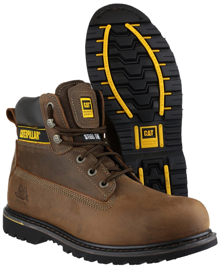 P708025 CAT CAT Holton Brown Steel Toe Capped Men s Safety Boots UK 10 EU 44 327 3223 RS Components