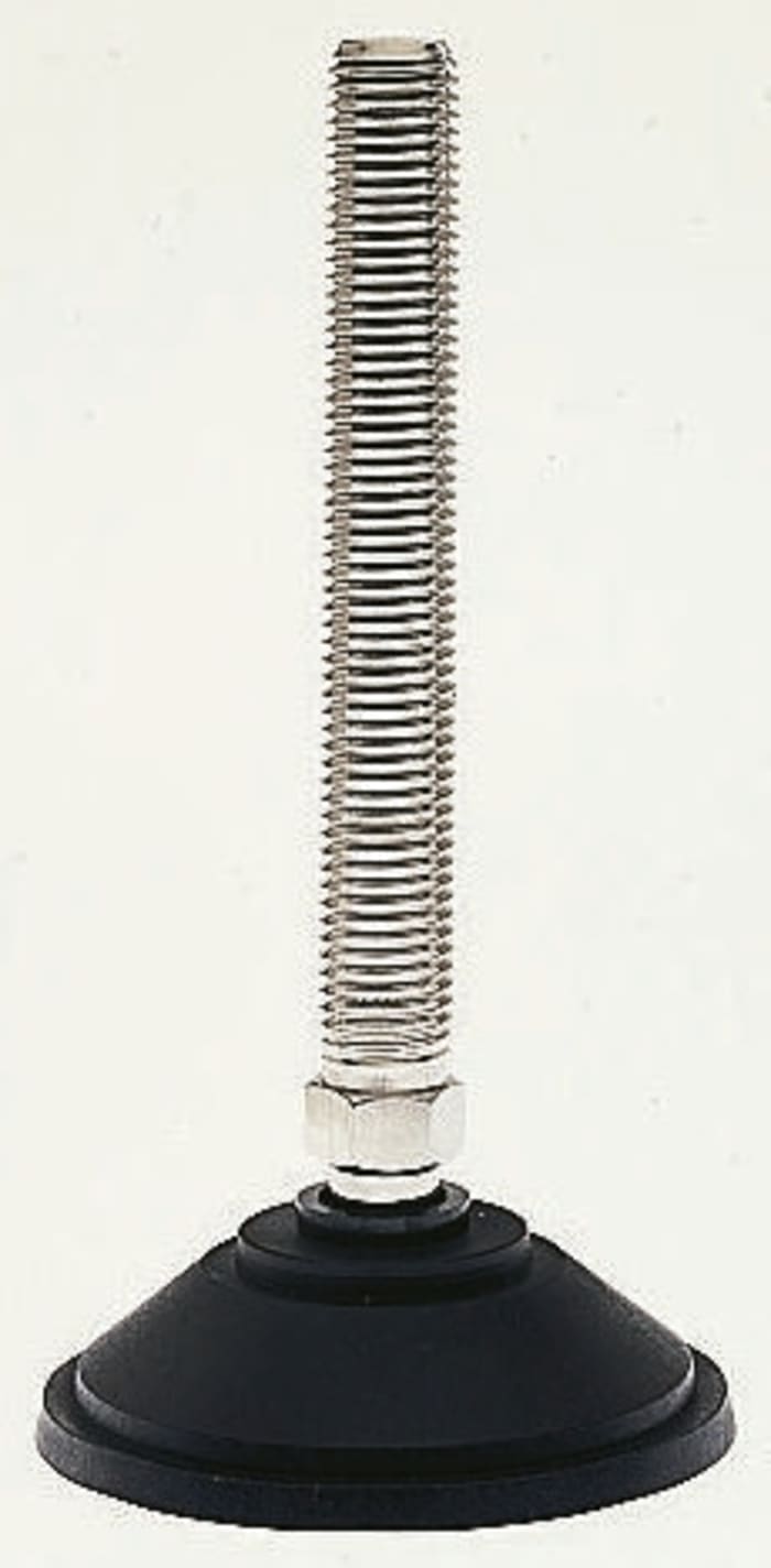 Nu-Tech Engineering M24 PA Reinforced Nylon Adjustable Foot, 2000kg Static Load Capacity 10° Tilt Angle