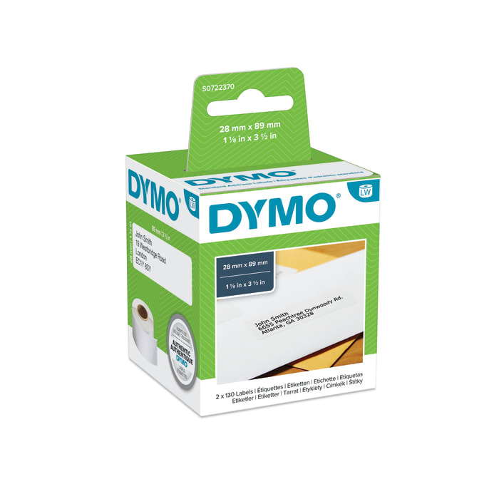 Dymo wht standard address label,89x28mm