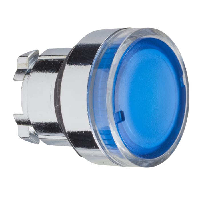 Schneider Electric Harmony XB4 Series Blue Illuminated Spring Return Push Button Head, 22mm Cutout, IP66, IP67, IP69K
