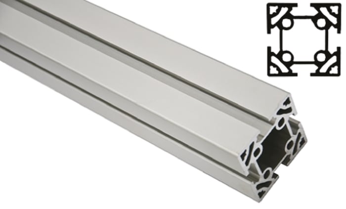 FlexLink Silver Aluminium Profile Strut, 64 x 64 mm, 11mm Groove, 1000mm Length, Series XC