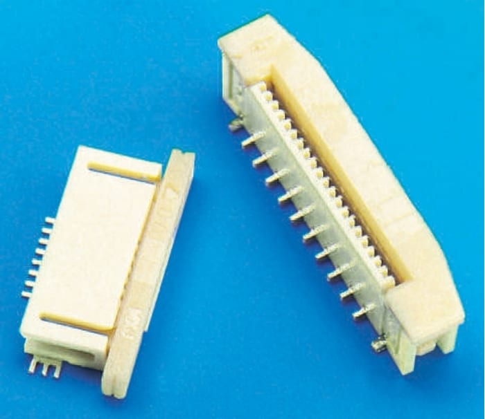 Molex, Easy-On, 52435 0.5mm Pitch 24 Way Right Angle FPC Connector, ZIF Top Contact