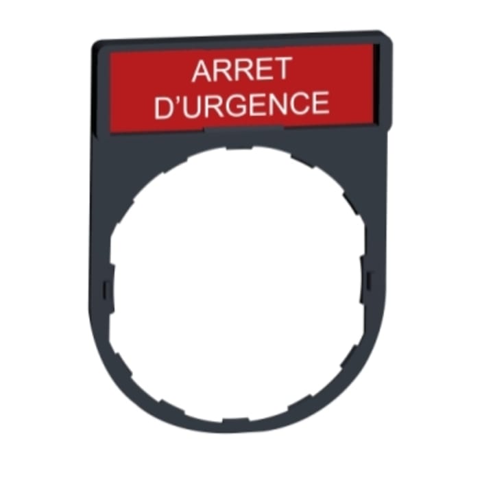 Schneider Electric French Language, Legend Holder for Use with XB4 Series, Arrêt d'urgence