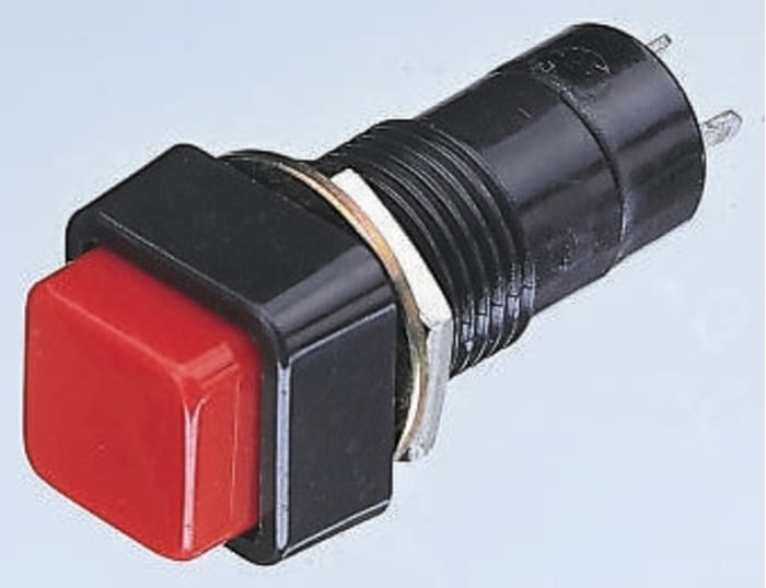 Lumberg Push Button Switch, Alternate, Panel Mount, 12mm Cutout, SPST