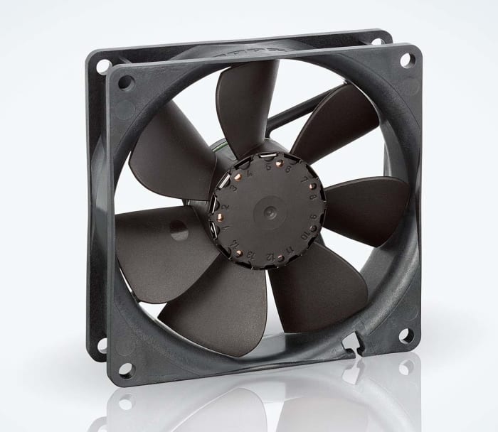 ebm-papst 3400 N Series Axial Fan, 24 V dc, DC Operation, 84m³/h, 2.3W, 100mA Max, IP20, 92 x 92 x 25mm