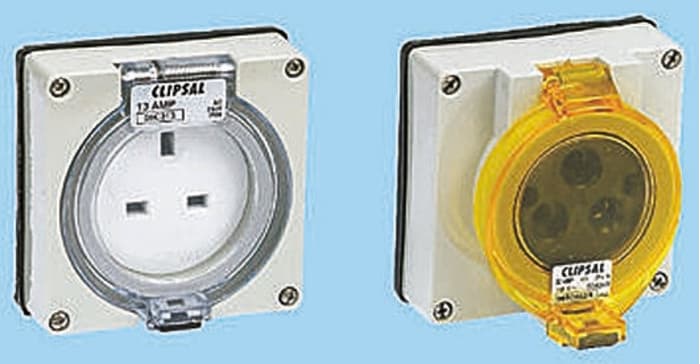 RS PRO 16A Grey 2+E Pole Polyamide Industrial Power Socket, 110V, IP66