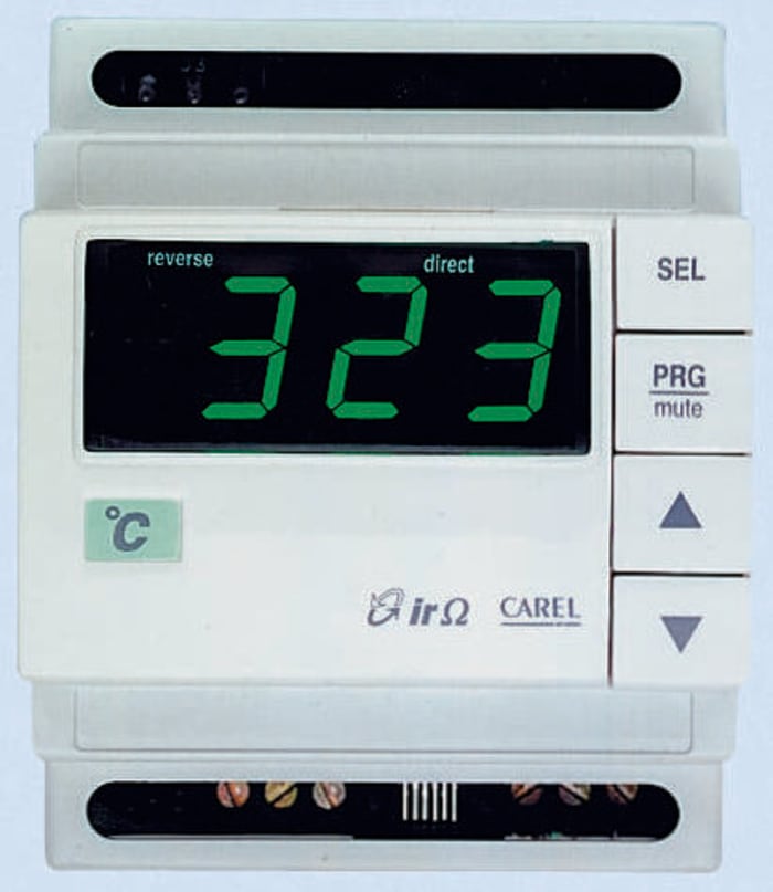 Carel PID Temperature Controller, 76.2 x 34.2mm, 2 Output Relay, 115 V ac, 230 V ac Supply Voltage ON/OFF