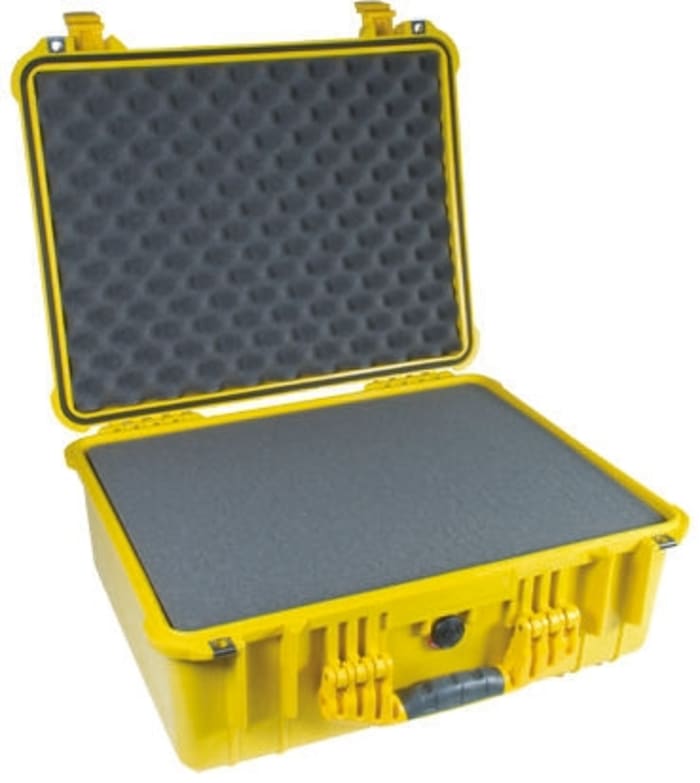 1600-000-240E Peli | Maleta de transporte Peli 1600 de PP Amarillo, dim.  ext. 220 x 616 x 493mm, con espuma, 6.2kg | 340-0627 | RS Components
