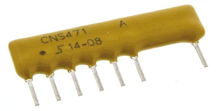 Vishay, CNS 471 9 MΩ ±0.1% VOLT/D Resistor Array, 6 Resistors, 0.6W total, SIP, Pin