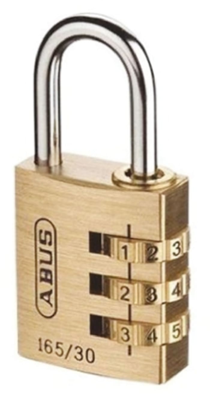 ABUS Combination Weatherproof Brass, Steel Combination Padlock, 5mm Shackle, 30mm Body