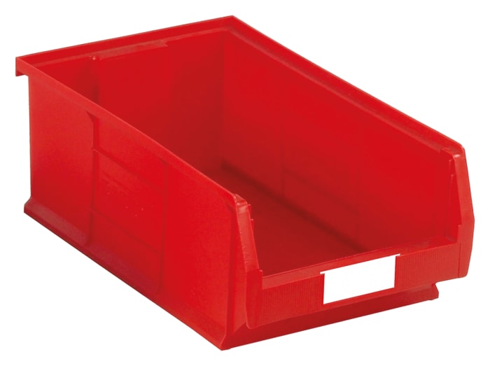 RS PRO PP Storage Bin, 510mm x 315mm x 200mm, Red
