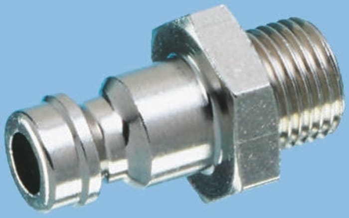 Brass Male Pneumatic Quick Connect Coupling, R 1/4 Male Threaded
