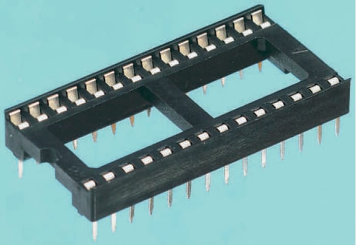 Support DIL TE Connectivity 8 voies, Traversant, Entraxe de 2.54mm, largeur de rangée 7.62mm