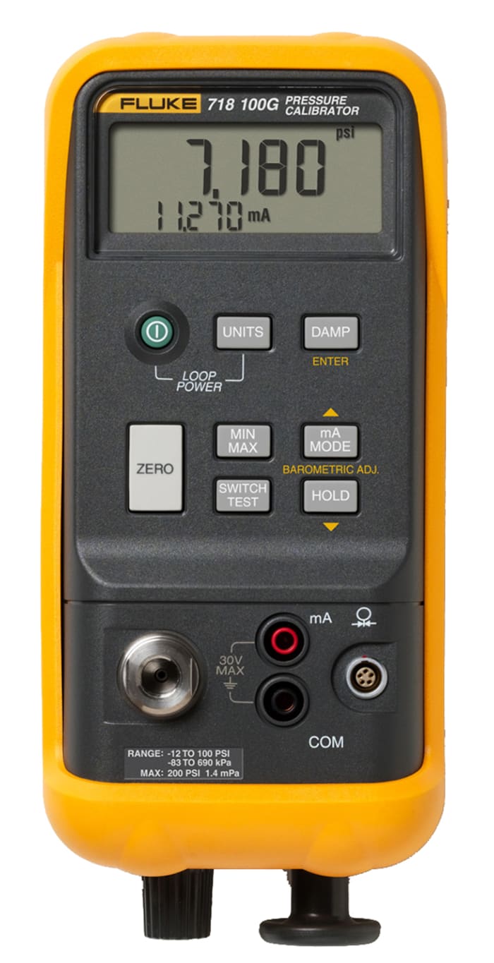 Fluke 718 -850mbar to 6.895bar Pressure Calibrator - With RS Calibration