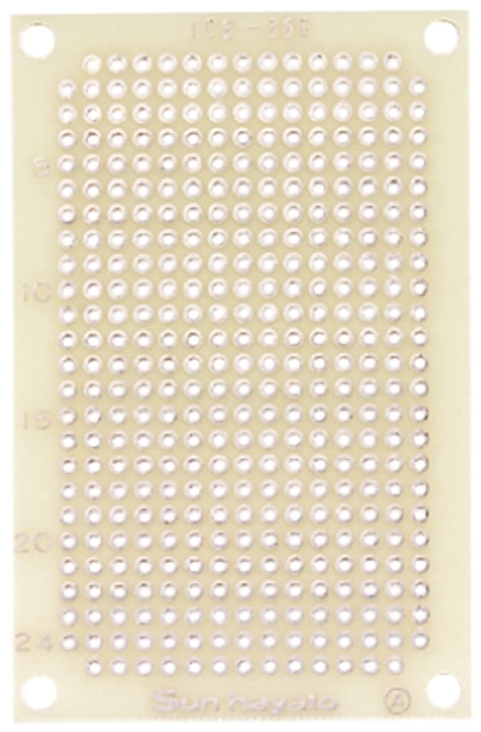 Sunhayato Single Sided Matrix Board FR4 1mm Holes, 2.54 x 2.54mm Pitch, 72 x 47 x 1.2mm