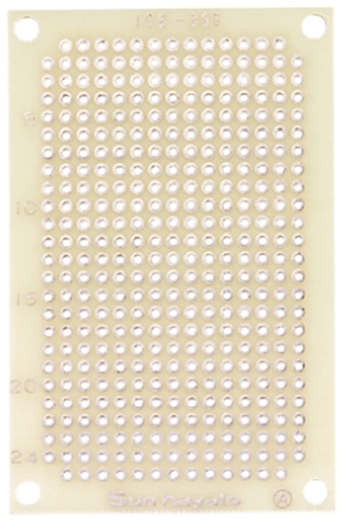 Sunhayato Single Sided Matrix Board FR4 1mm Holes, 2.54 x 2.54mm Pitch, 72 x 47 x 1.2mm