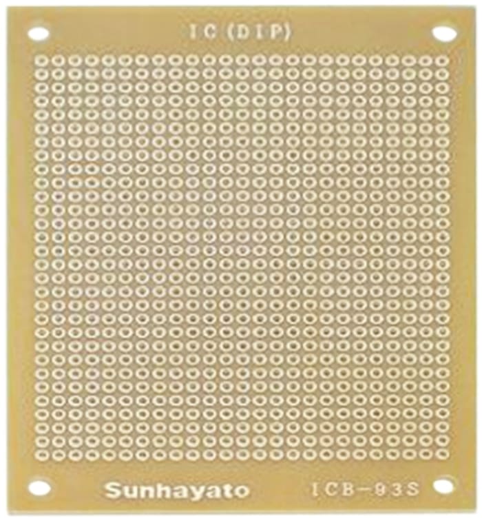 Sunhayato Single Sided Matrix Board FR2 1mm Holes, 2.54 x 2.54mm Pitch, 95 x 72 x 1.6mm