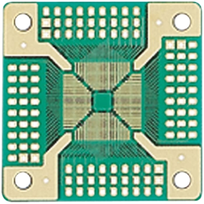 QFP-53, 100 Way Double Sided Extender Board Converter Board FR4 45.72 x 45.72 x 1mm