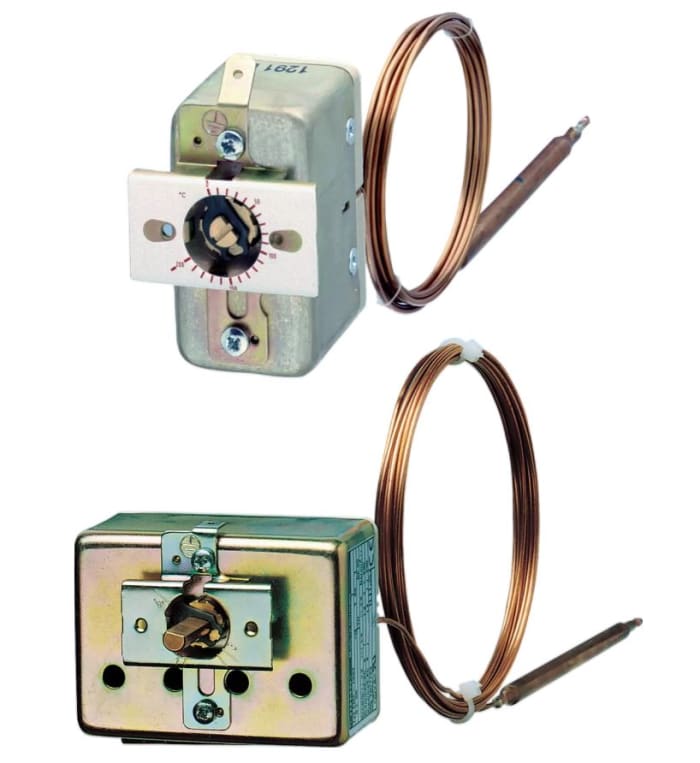 Jumo Capillary Thermostat, +300°C Max, SPST, Automatic Reset, Panel Mount